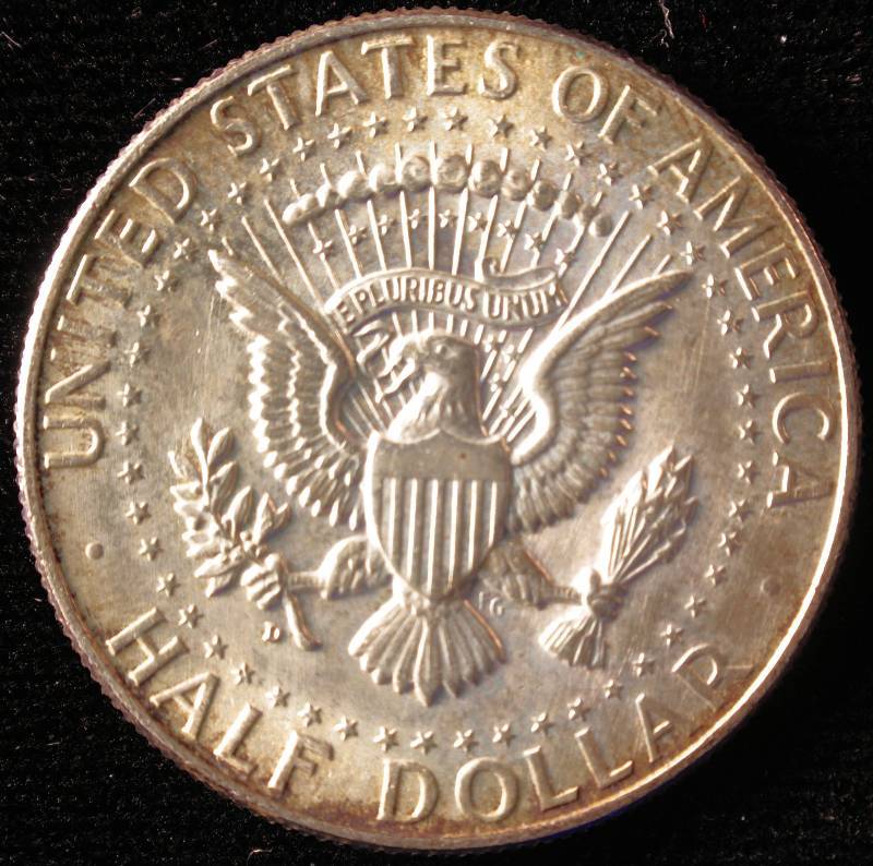 1964 D KENNEDY SILVER HALF DOLLAR AU