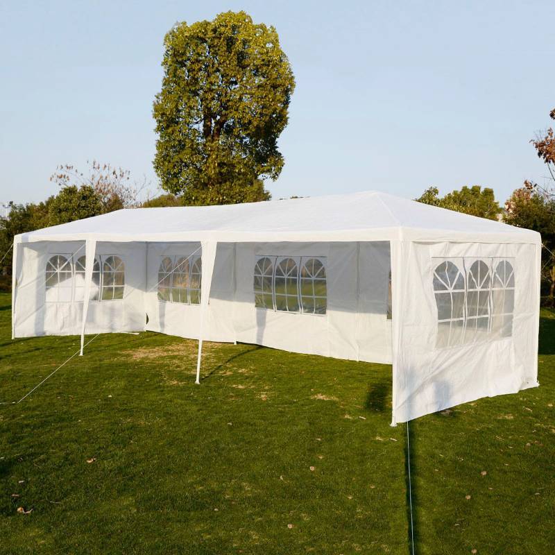 lot 98 image: 10 x  30 Party Tent, consignor stated used twice in good condition with only one bent pole