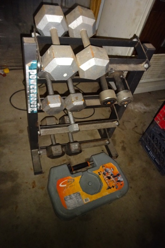 lot 103 image: Weights with rack