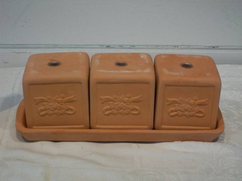 Garden Planter Set with Tray and Decorative Watering Can