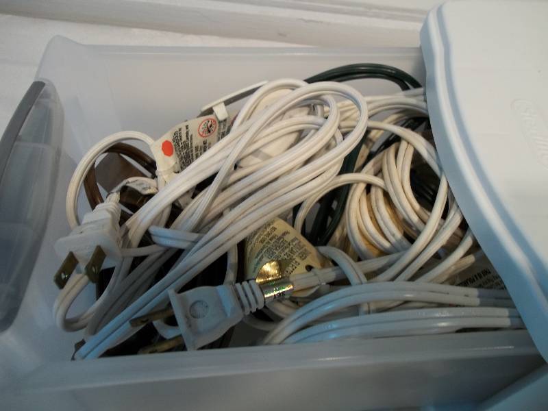 Bin Full of Extension Cords