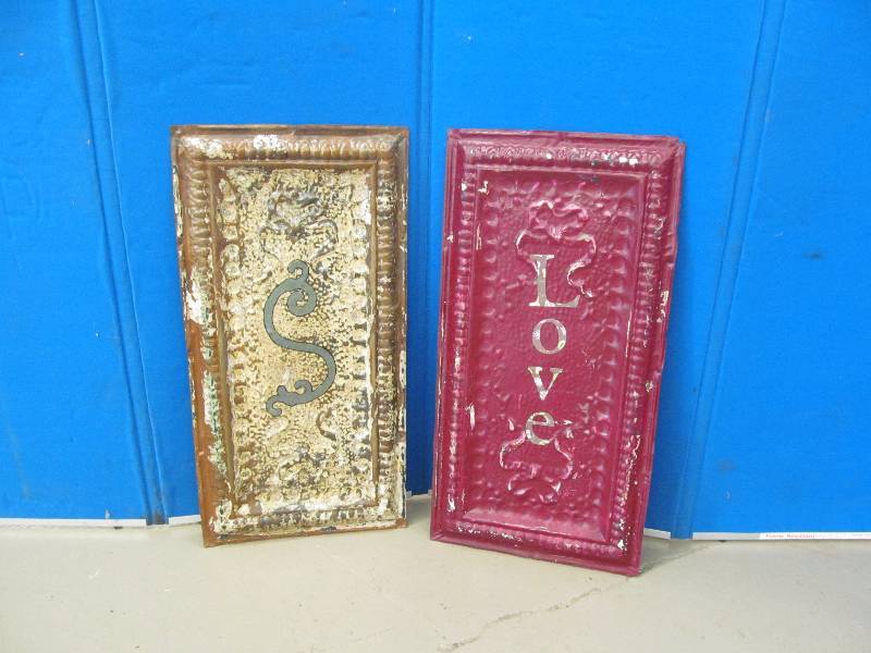 lot 54 image: Vintage ceiling panels