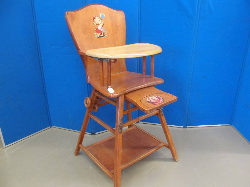 lot 120 image: Antique Highchair