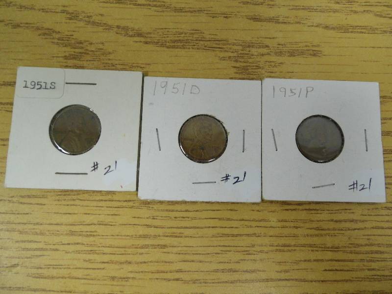 P, D, & S Wheat Cents