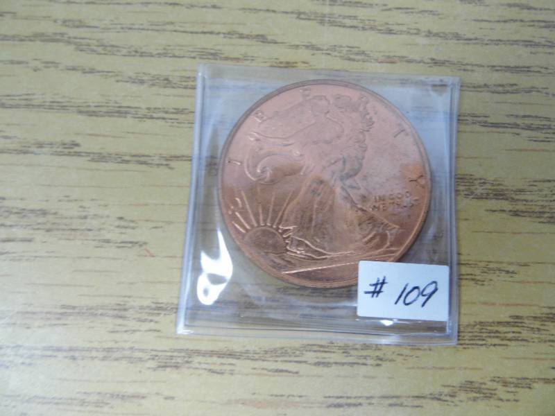 One Ounce .999 Fine Pure Copper