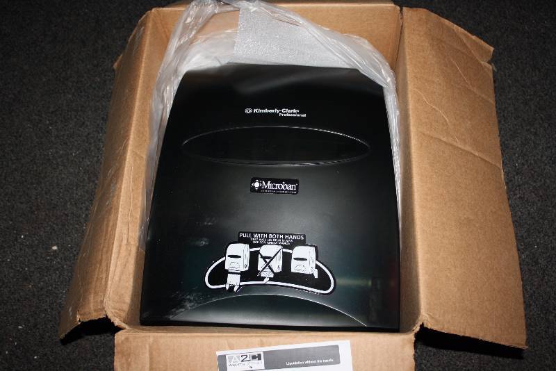 lot 48 image: Sanitouch Roll Towel Dispenser Optional Pushbotton Lock Feature Black.