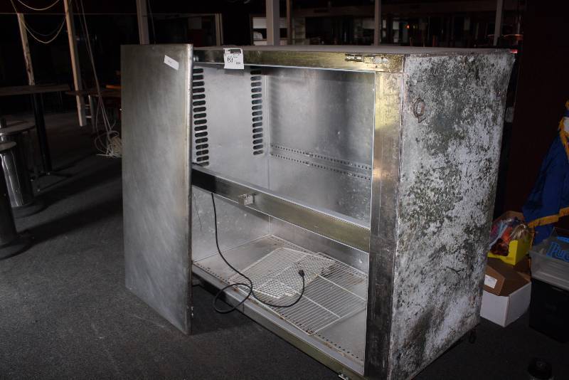 lot 60 image: Lot of (2) Including Stainless Steel Refrigerator Unit wRacks, 31 x 78 x 52 Stainless Steel Table Top 30 x 60.