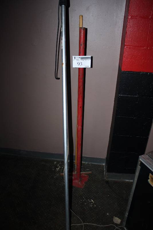 lot 93 image: Lot of (3) Including Squeegie wLong Handle Tamper Sign Pole.