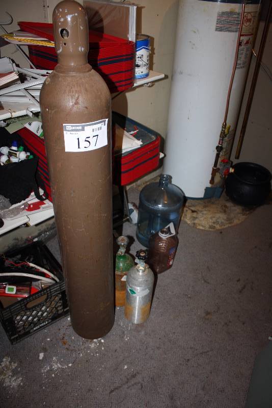 lot 157 image: Lot of (3) Tanks Including Helium Tank (1).
