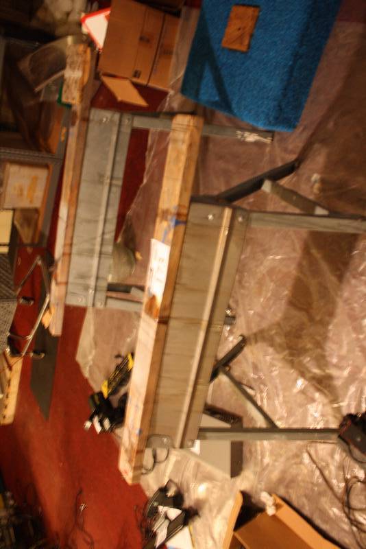lot 173 image: Lot of (2) Sawhorses wWooden Tops.