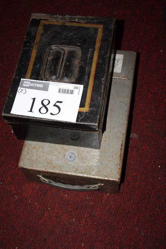 lot 185 image: Lot of (2) Metal Boxes wHandles.