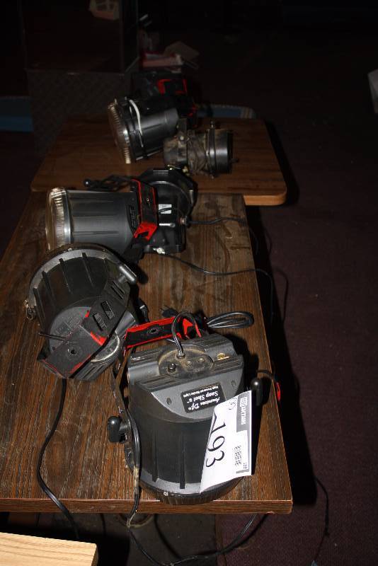lot 193 image: Lot of (8) Party Light Fixtures Including Types American DJ Snapshot II Gemini Model PS-36.