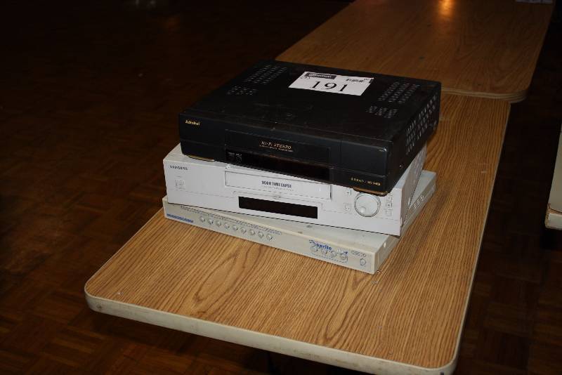 lot 191 image: Lot of (3) Including Samsung 960H Video Cassette Player Dedicated Micros Admiral Electronic Equipment, Model JSJ20401.