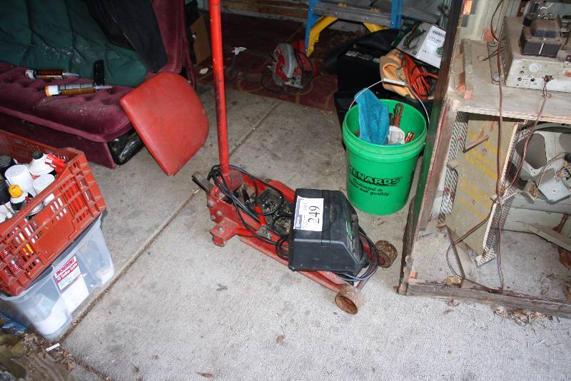 lot 249 image: Lot of (3) Including Battery Charger Automotive Jacks (2).