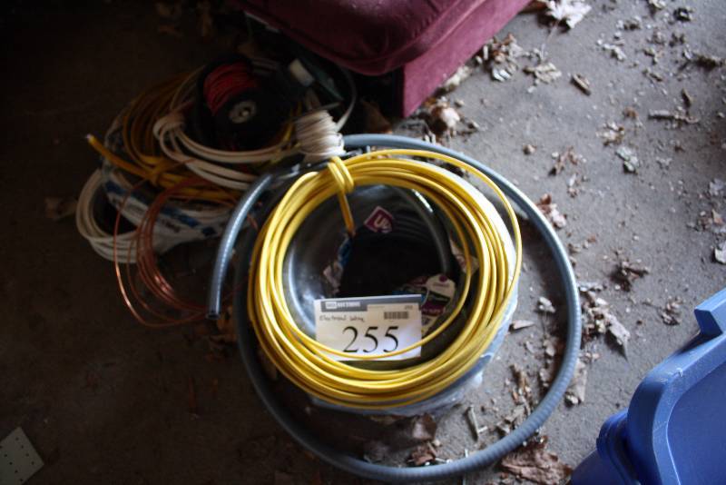 lot 255 image: Floor Lot of Miscellaneous Electrical Wire & Cable.