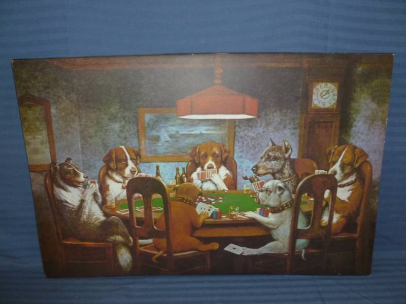 lot 129 image: Dogs Playing Pool Picture