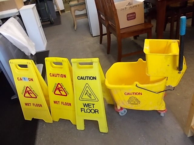lot 7 image: Mop Bucket & Signs