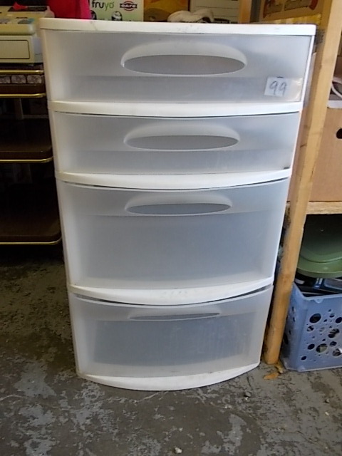 lot 99 image: Large Sterilite 4-Drawer Organizer