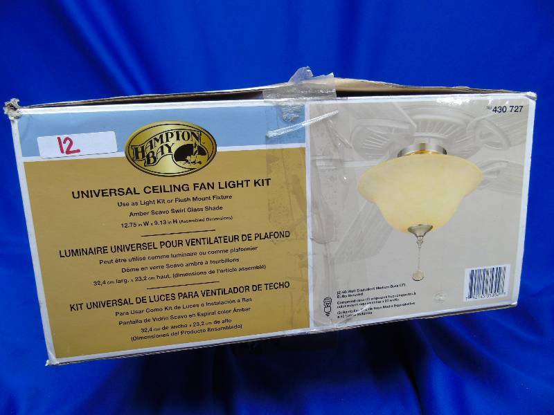 Hampton Bay Universal Ceiling Fan or flush mount Light Kit