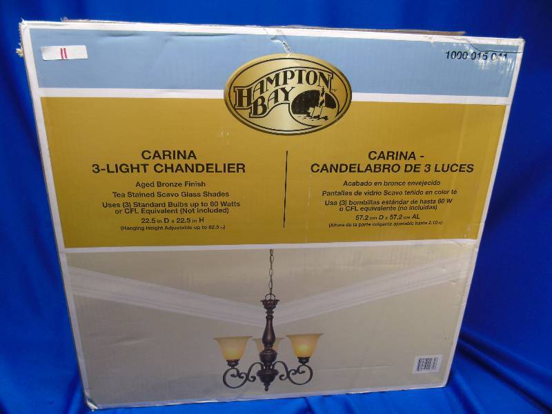 Carina 3-Light Aged Bronze Chandelier