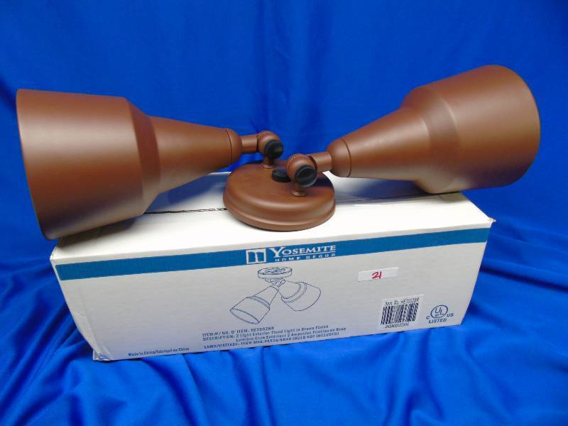 Yosemite Home Decor 2 Light Exterior Flood Light in Brown Finish