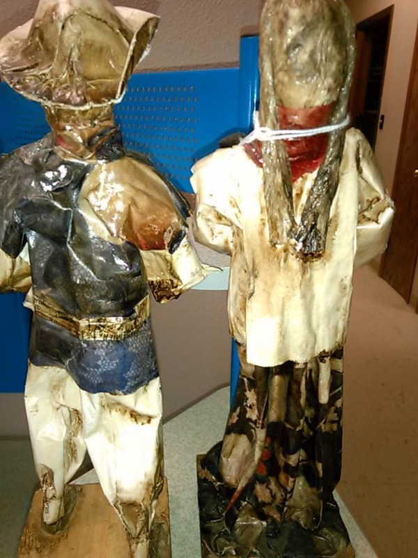 Very Cool Imported Hand Made Paper Mache Man And Woman-VERY Detailed Pieces