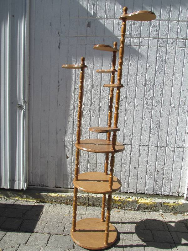 Solid wood stand with multiple plat...