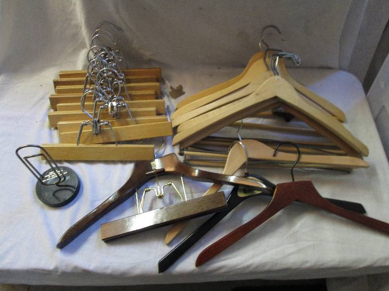 lot 31 image: lot of wooden hangers ...