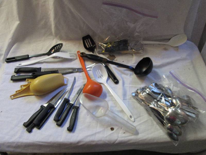 lot 35 image: lot of sliverware spoons knifes for...