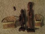 lot 164 image: Fishing wood carved figure small wo...