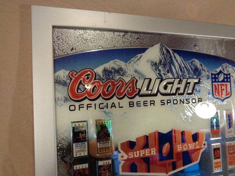 lot 16 image: Coors Light Mirrored Super Bowl Sign