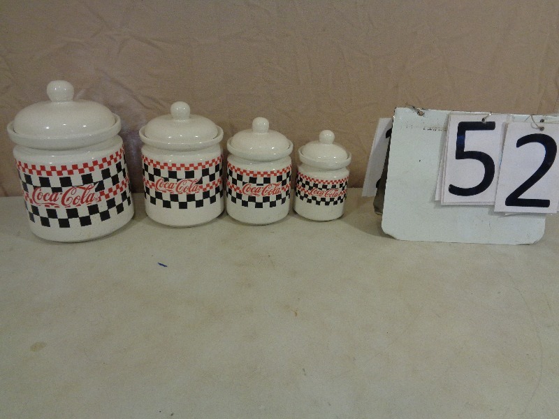 lot 52 image: Coca Cola Canister Set.