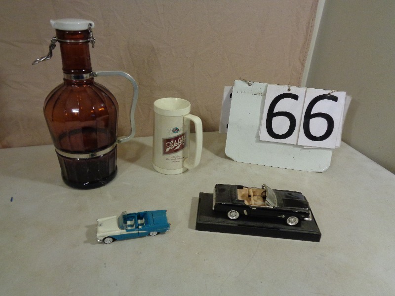 lot 66 image: Schlitz Mug, Large Glass Jug, and More.