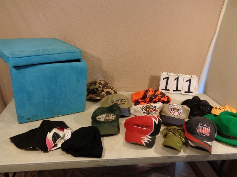 lot 111 image: Storage Ottoman with Hats