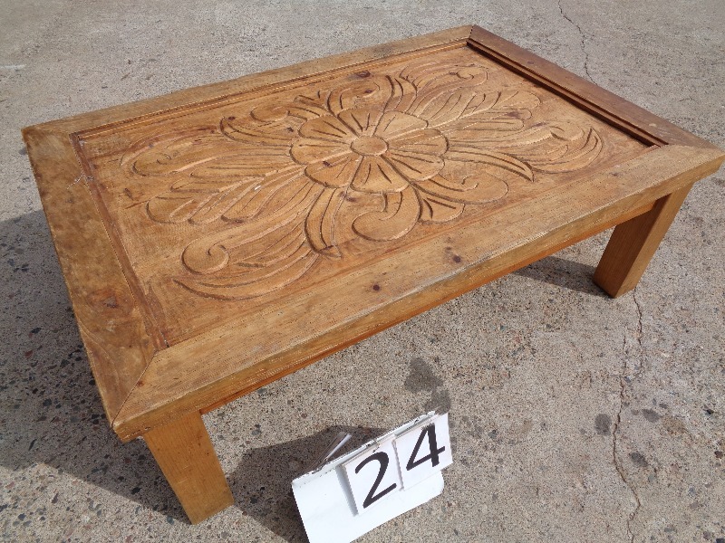 lot 24 image: Carved Coffee Table Made in Mexico