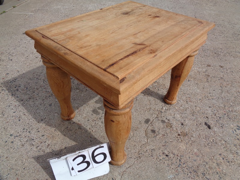 lot 36 image: Wood End Table Made in Mexico