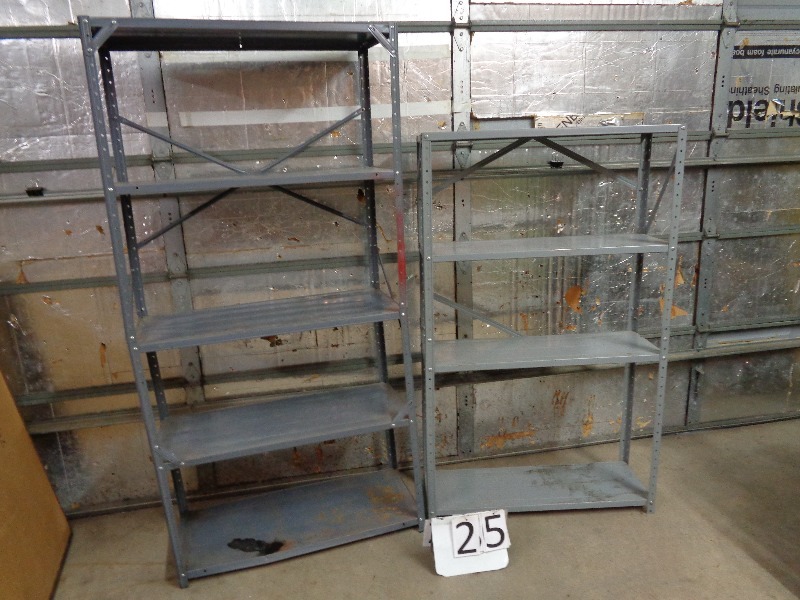 lot 25 image: 2 Metal Shelves