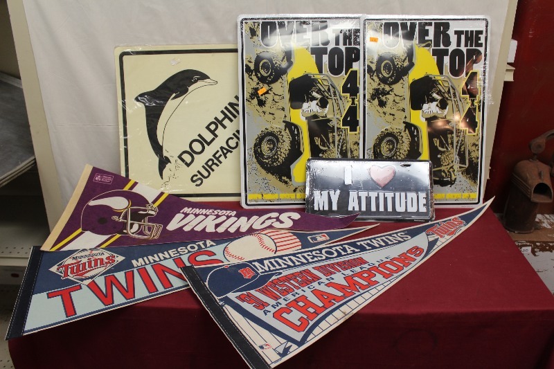 Lot of Signs, Posters, and Flags