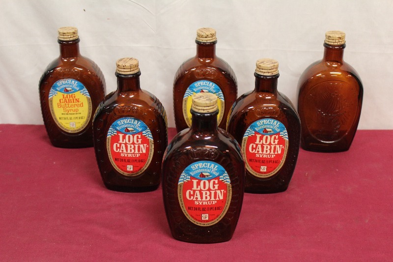 Lot of Glass Syrup Bottles