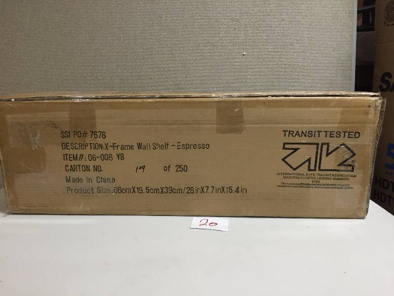 lot 20 image: Bathroom Wall Shelf - Espresso RiverRidge X-Frame