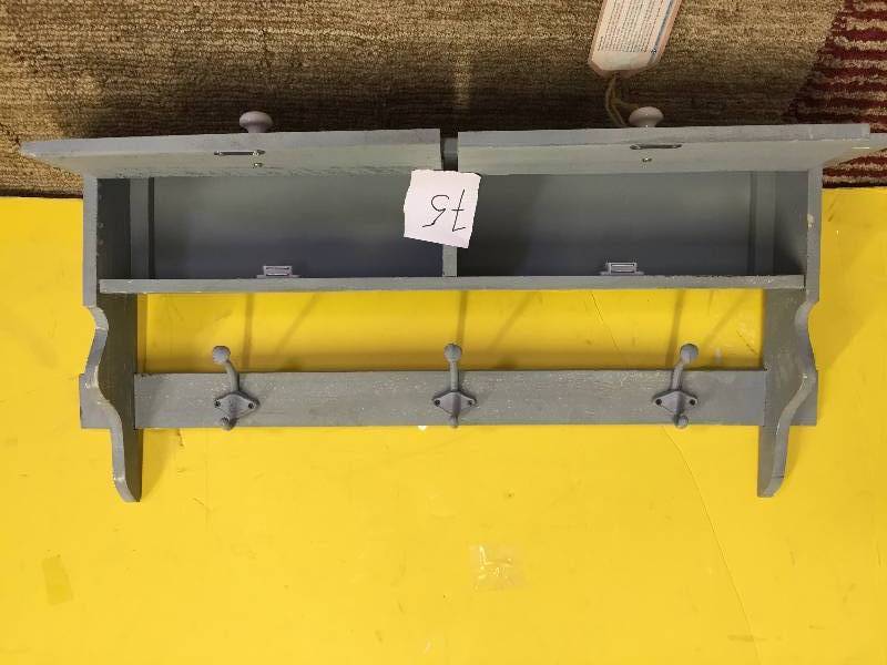 lot 75 image: Shoreline 3-Hook Cubby Wall Shelf