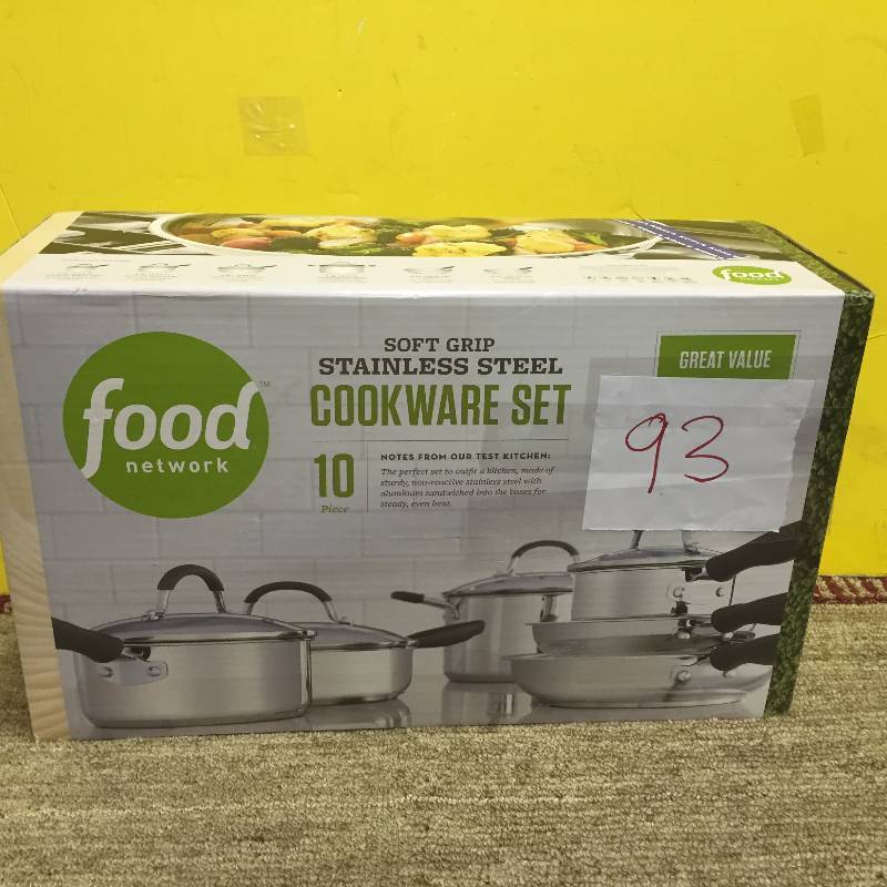 lot 93 image: Food Network 10 Piece Stainless Steel cookware