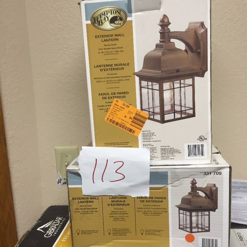 lot 113 image: Lot of 2 Exterior Wall Lantern