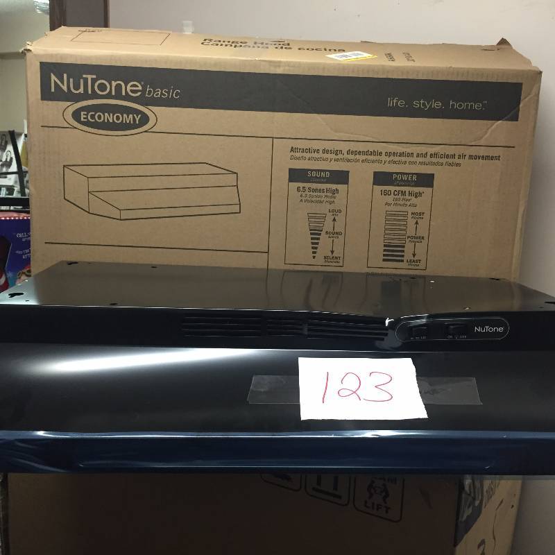 lot 123 image: Nutone Basic Economy Range Hood black