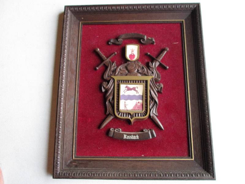 Framed coat of arms17 x 14.5...