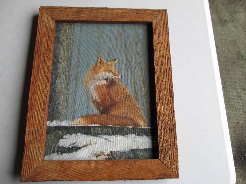 Hand painted fox on canvas...