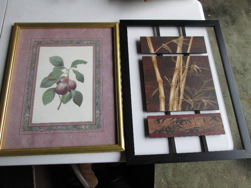 Bamboo and fruit art, 17.5 x 22 and...