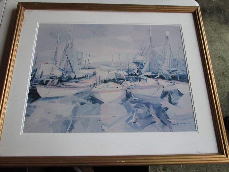 Sailboat scene, 32 x 26...