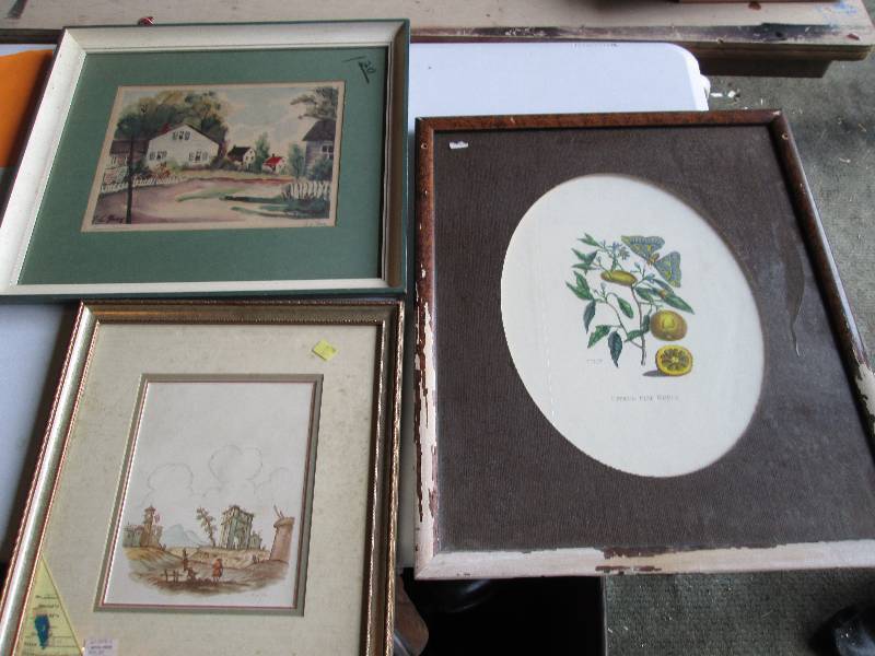 3 framed prints, 15 x 17  18 x 20  ...