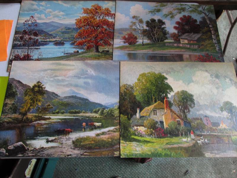 Lot of country scenes on paperboard...